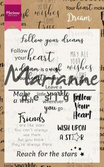 Marianne Design Clear Stamps Dream sentiments UK CS1018 