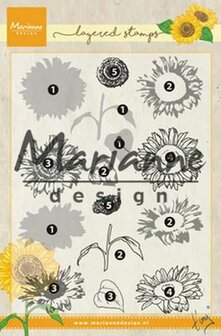 Marianne Design Stempel Tiny&lsquo;s layered zonnebloem TC0865 