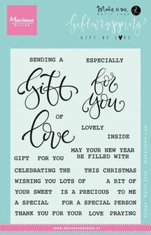 Marianne Design Stempel Giftwrapping Gift of love (EN) KJ1718