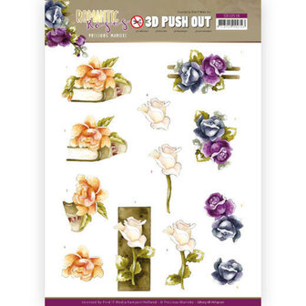 3D Push Out - Precious Marieke - Romantic Roses - Multicolor Rose