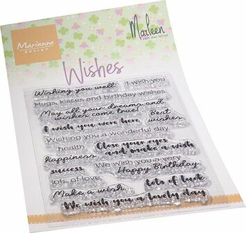 Marianne Design Clear Stamps Wishes (ENG) by Marleen CS1079 