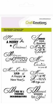 CraftEmotions clearstamps A6 - tekst ENG Christmas wishes