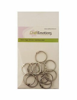 CraftEmotions Klik ringen / boekbindersringen 25mm 12 st.