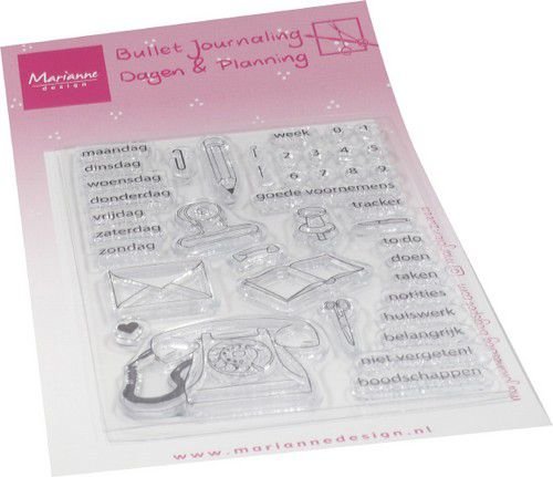 Marianne Design Clear Stamps Marjoleine&lsquo;s BuJo - Dagen &amp; Planning (NL) MZ1908 