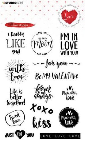 Studio Light Clear Stamp Love texts Filled With love nr.509 STAMPFWL509 A6 