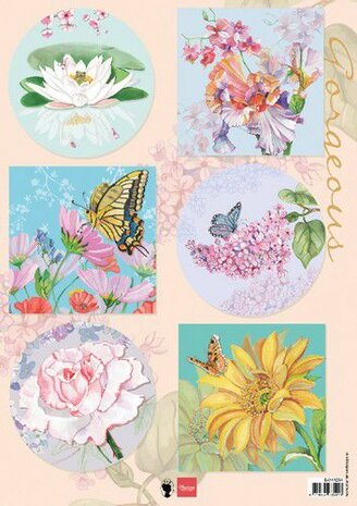 Marianne Design Decoupage Gorgious Flowers EWK1284 A4, 6 designs