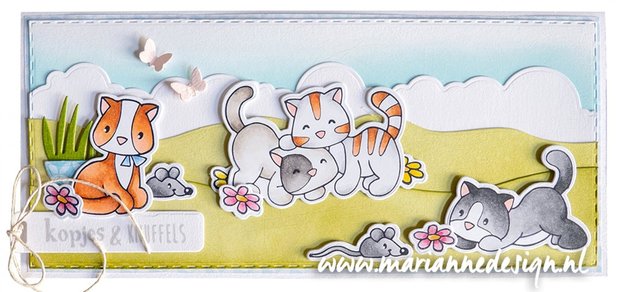 Marianne Design Clear Stamps&amp; Die set Eline&lsquo;s Katjes EC0194 150x210mm