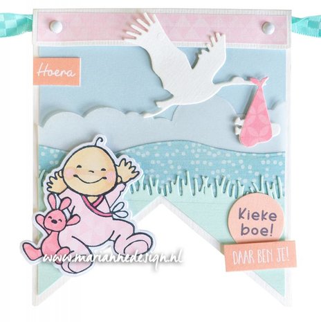 Marianne Design Clear Stamps&amp; Die set Eline&lsquo;s Ooievaar en baby EC0195 150x210mm