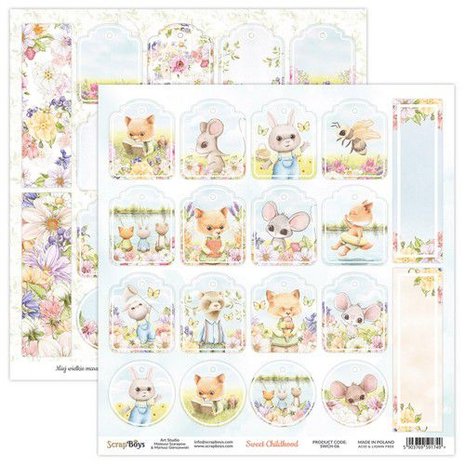 ScrapBoys Sweet Childhood paper sheet DZ SWCH-06 190gr 30,5x30,5cm