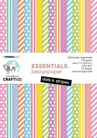 Studio Light Paperpad Essentials Dots &amp; Stripes CCL-ES-PP48 210x148mm