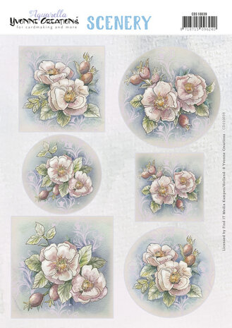 Scenery - Yvonne Creations Aquarella - Pink Flowers