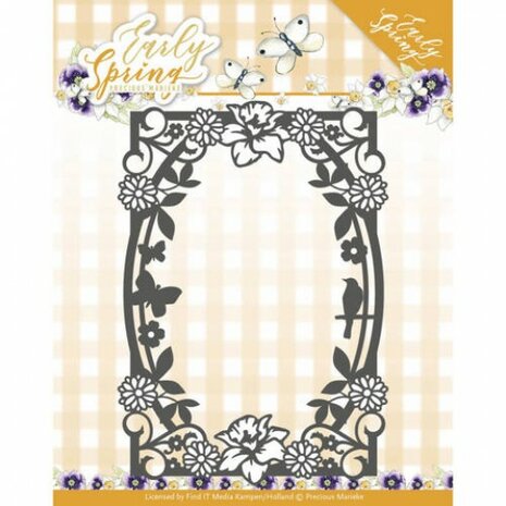 Dies - Precious Marieke - Early Spring - Spring Flowers Rectangle Frame