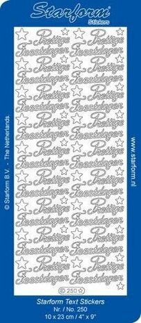 Starform Stickers Text NL Christmas: Prettige Feestdagen Gold - 0250.001 - 10X23CM