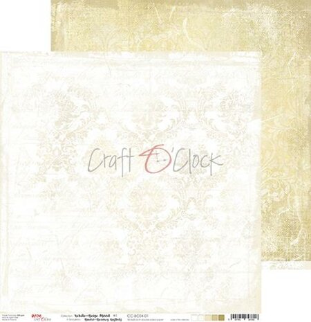 Craft OClock Double-sided paper 12&quot;*12&quot; Basic 04 - White-Beige Mood - 01