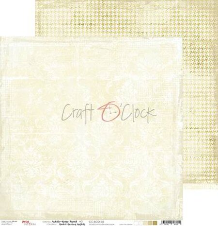 Craft OClock Double-sided paper 12&quot;*12&quot; Basic 04 - White-Beige Mood - 03