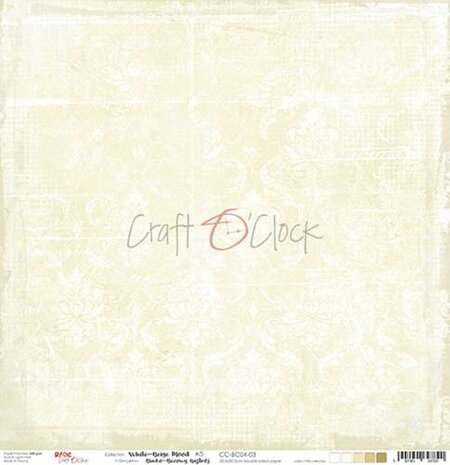 Craft OClock Double-sided paper 12&quot;*12&quot; Basic 04 - White-Beige Mood - 03