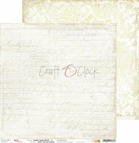 Craft OClock Double-sided paper 12&quot;*12&quot; Basic 04 - White-Beige Mood - 04