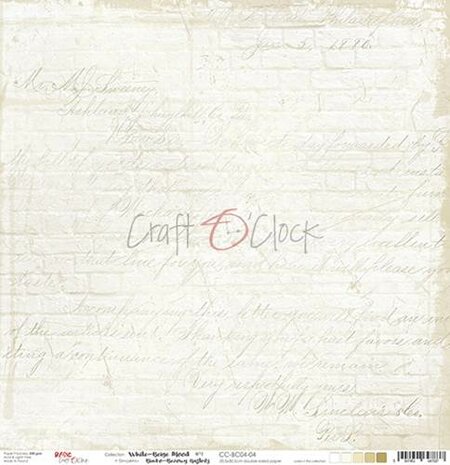 Craft OClock Double-sided paper 12&quot;*12&quot; Basic 04 - White-Beige Mood - 04