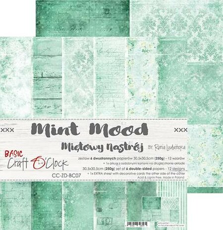 Craft Oclock paper Collection Set 12&quot;*12&quot; Basic 07 - Mint Mood