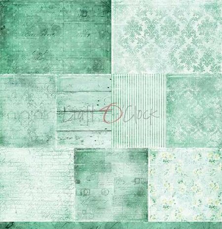 Craft Oclock paper Collection Set 12&quot;*12&quot; Basic 07 - Mint Mood