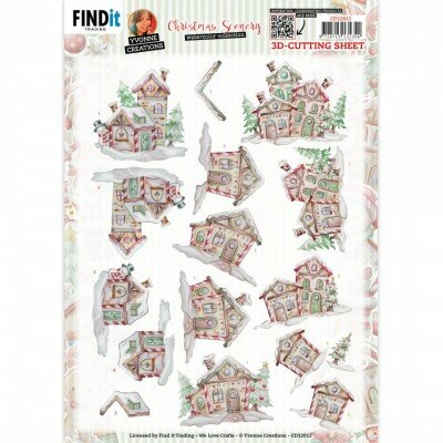 3D Cutting Sheet - Yvonne Creations - Christmas Scenery - House