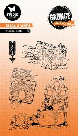 Studio Light Clear Stamp Grunge Collection nr.400 SL-GR-STAMP400 89x132mm