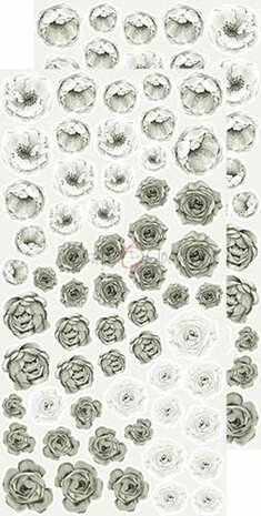 Craft OClock Basic Flowers Set 1, White-Grey