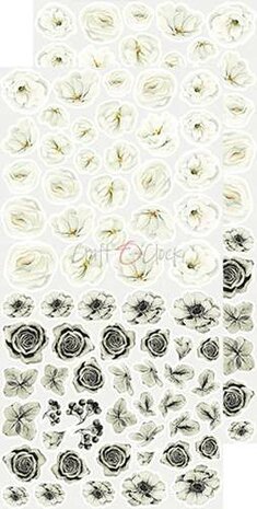 Craft OClock Basic Flowers Set 1, White-Grey