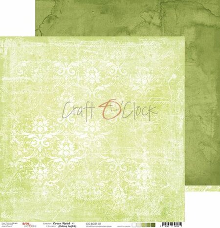 Craft OClock Double-sided paper 12&quot;*12&quot; Basic 01 - Green Mood - 01