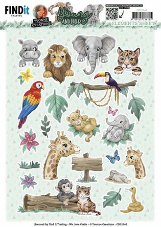 Cutting Sheets - Yvonne Creations - Young and Wild - Small Elements