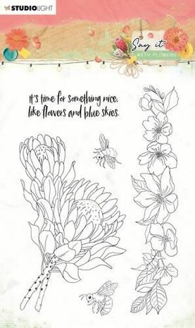 Studio Light Clear Stamp Say it with flowers nr.524 A6