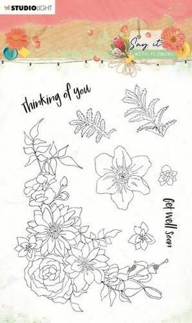 Studio Light Clear Stamp Say it with flowers nr.525 A6