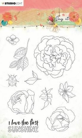 Studio Light Clear Stamp Say it with flowers nr.527 A6