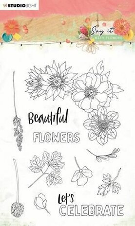 Studio Light Clear Stamp Say it with flowers nr.526 A6