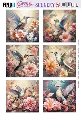 Scenery Push out - Berries Beauties - Hummingbird - Square