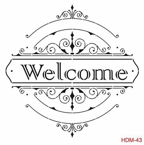 Cadence Mask Stencil HDM - ornament tekst welcome 03 023 0043 25X25cm