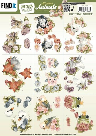 Cutting Sheets - Precious Marieke - All About Animals - Mini