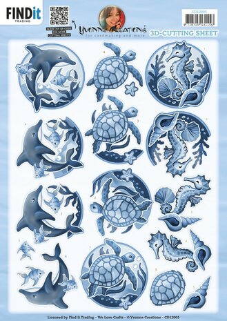 3D Cutting Sheets - Yvonne Creations - Blue Ocean