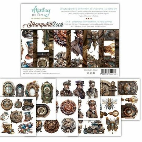 Mintay A5 Book - elements for precise cutting - Steampunk MT-STE-01