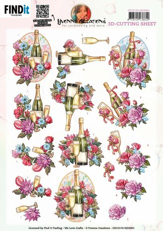 3D Cutting Sheet -&nbsp;Yvonne Creations - Champagne