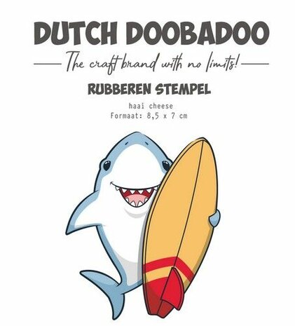 Dutch Doobadoo Rubber stempel Haai cheese 497.004.011 8,5x7cm