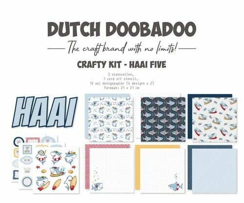 Dutch Doobadoo Crafty Kit Haai Five 21x21cm (EN) 473.005.063