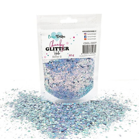 CarlijnDesign Chunky glitter Holo Silver 2