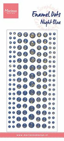 Marianne Design Decoration Enamel dots - Glitter Nachtblauw PL4525 21x9,5cm