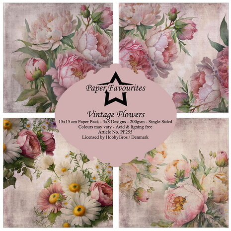 Paper Favourites 15x15 cm Vintage Flowers