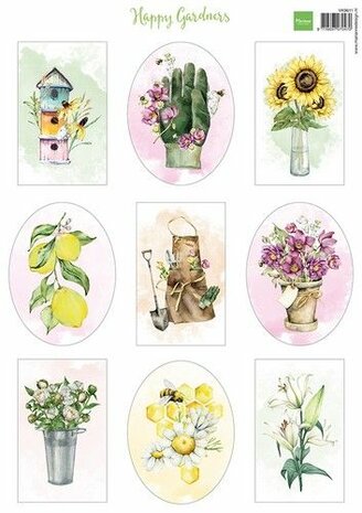 Marianne Design Decoupage Happy Gardners VK9611 A4, 9 images