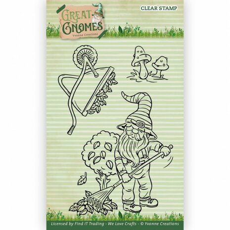 Clear Stamps - Yvonne Creations - Great Gnomes - Gardening Gnome