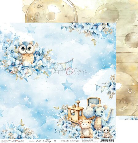 Craft O Clock Paper Collection Set 30,5x30,5cm Boy &amp; Toy, 250 gsm (6 double-sided sheets, 12 designs, bonus design 30,5x30,