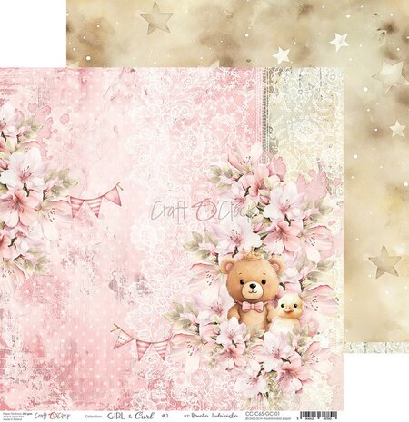 Paper Collection Set 30,5x30,5cm Girl &amp; Curl, 250 gsm (6 double-sided sheets, 12 designs, bonus design 30,5x30,5 cm on the 