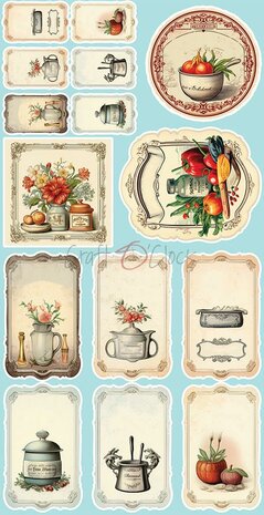 Craft O Clock Extras Set Flowers 15x30 cm Kitchen Mode CC-F32-KM-11